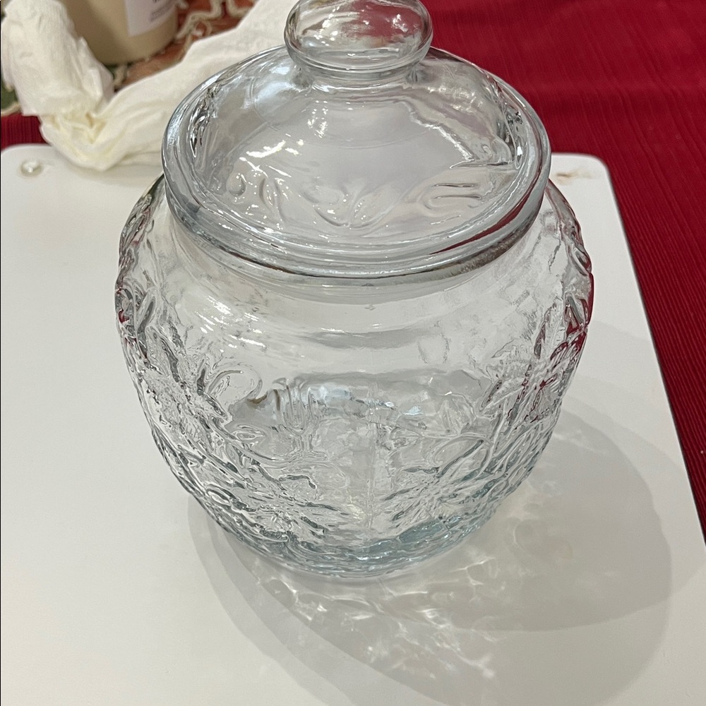 Clear Glass canister with Lid